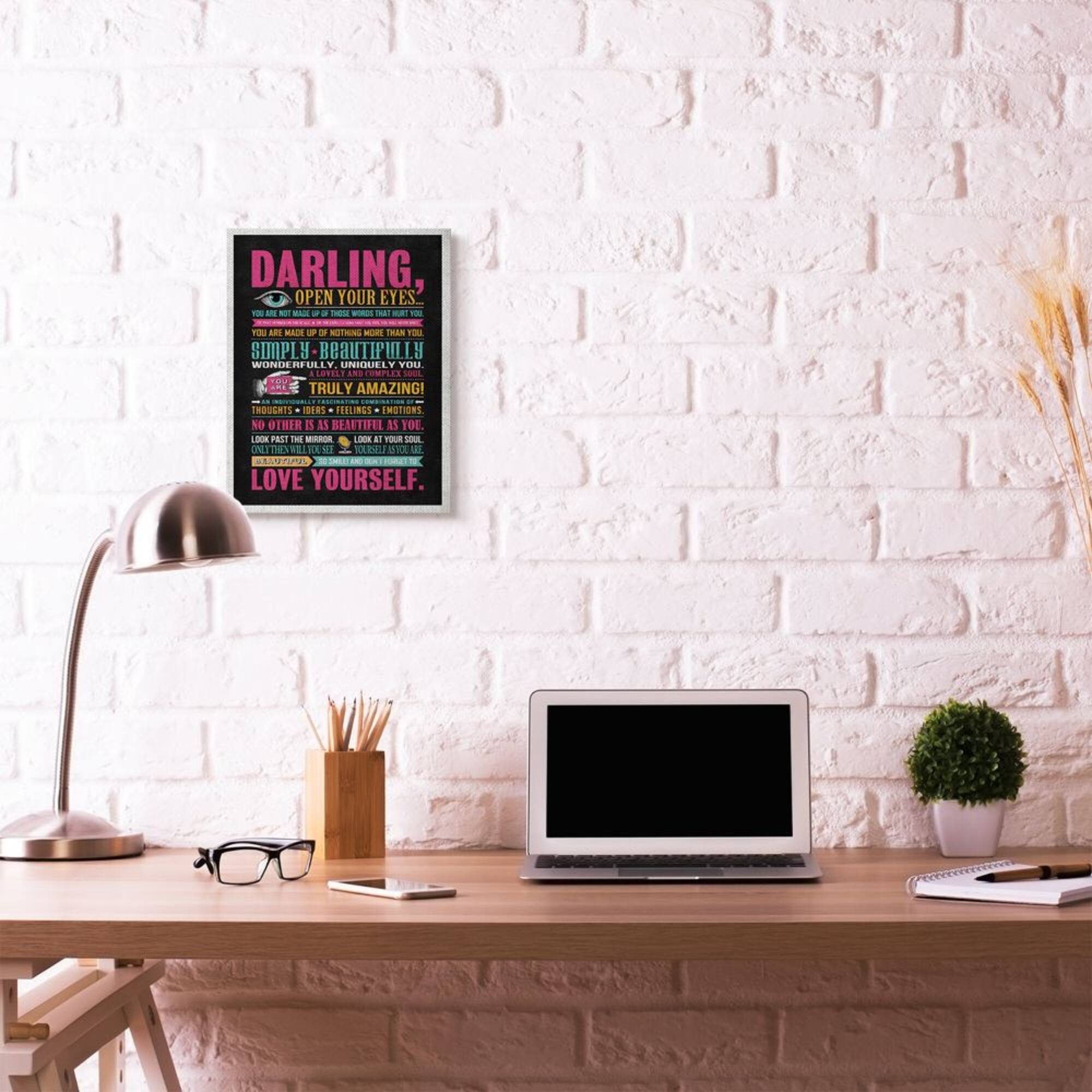 Stupell Industries Neon Darling Love Yourself Canvas Wall Art